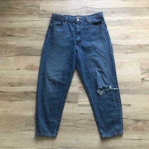 Levi's Women's High Rise Mom Blue Jeans Ripped Knee